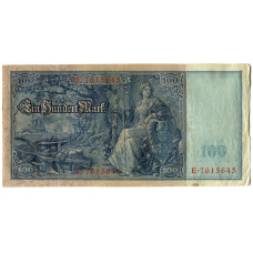 Банкнота 100 марок 1910 года Германия (реверс)