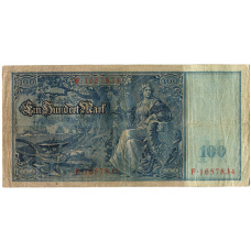 Банкнота 100 марок 1910 года Германия (реверс)
