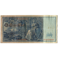 Банкнота 100 марок 1910 года Германия (реверс)