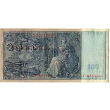 Банкнота 100 марок 1910 года Германия (вид 2)
