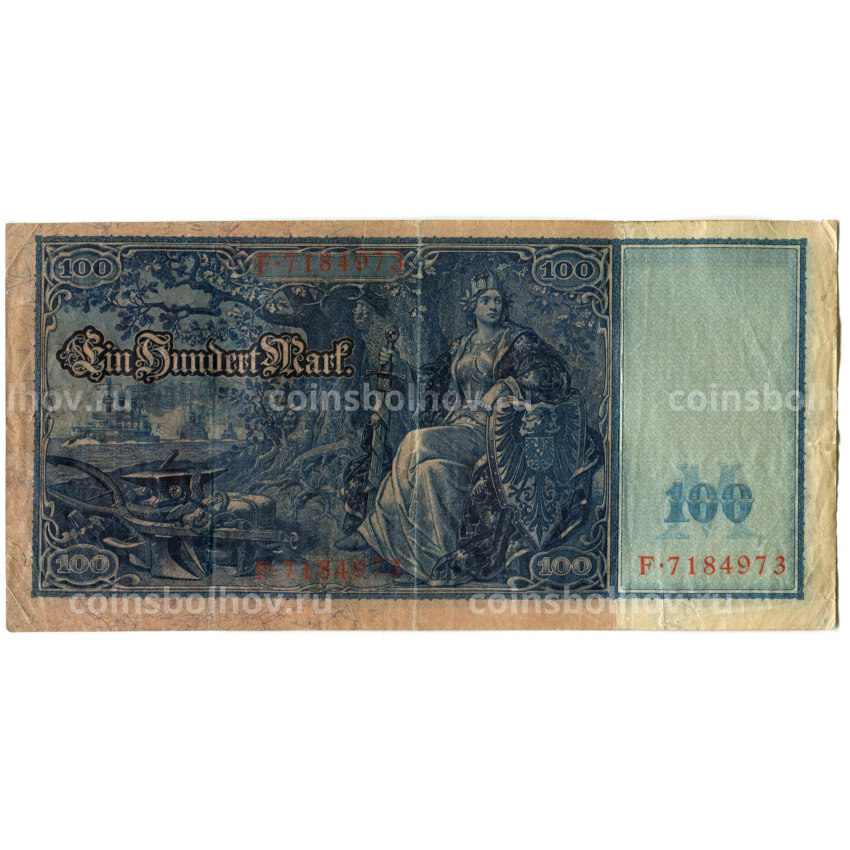 Банкнота 100 марок 1910 года Германия (вид 2)