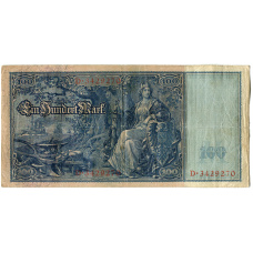 Банкнота 100 марок 1910 года Германия (реверс)