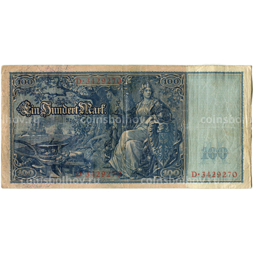 Банкнота 100 марок 1910 года Германия (вид 2)