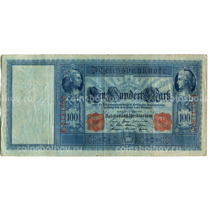 Банкнота 100 марок 1910 года Германия