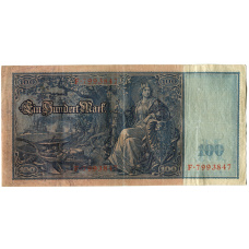 Банкнота 100 марок 1910 года Германия (реверс)