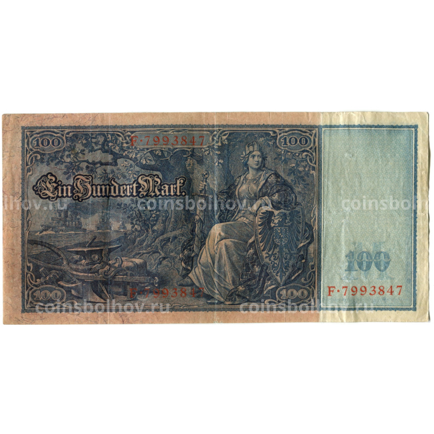Банкнота 100 марок 1910 года Германия (вид 2)