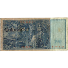 Банкнота 100 марок 1910 года Германия (реверс)