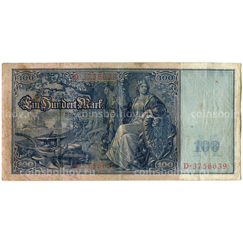 Банкнота 100 марок 1910 года Германия (вид 2)