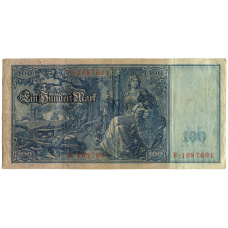 Банкнота 100 марок 1910 года Германия (реверс)