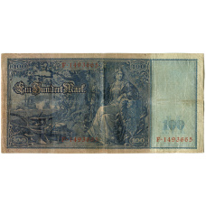 Банкнота 100 марок 1910 года Германия (реверс)