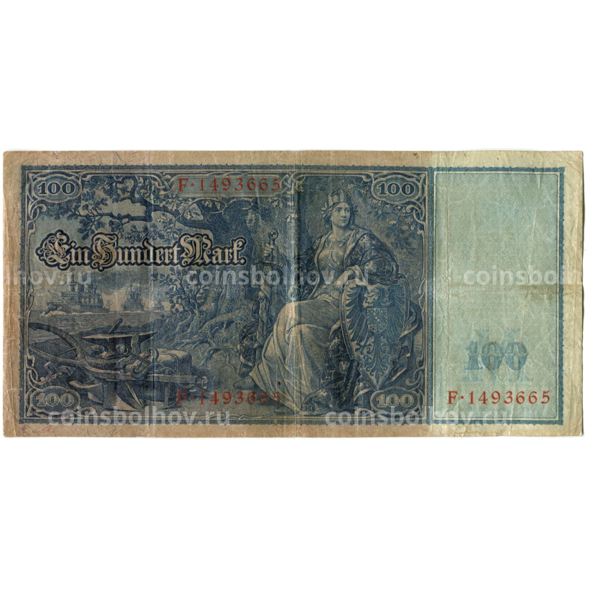 Банкнота 100 марок 1910 года Германия (вид 2)