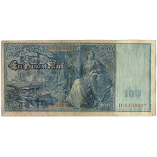 Банкнота 100 марок 1910 года Германия (реверс)