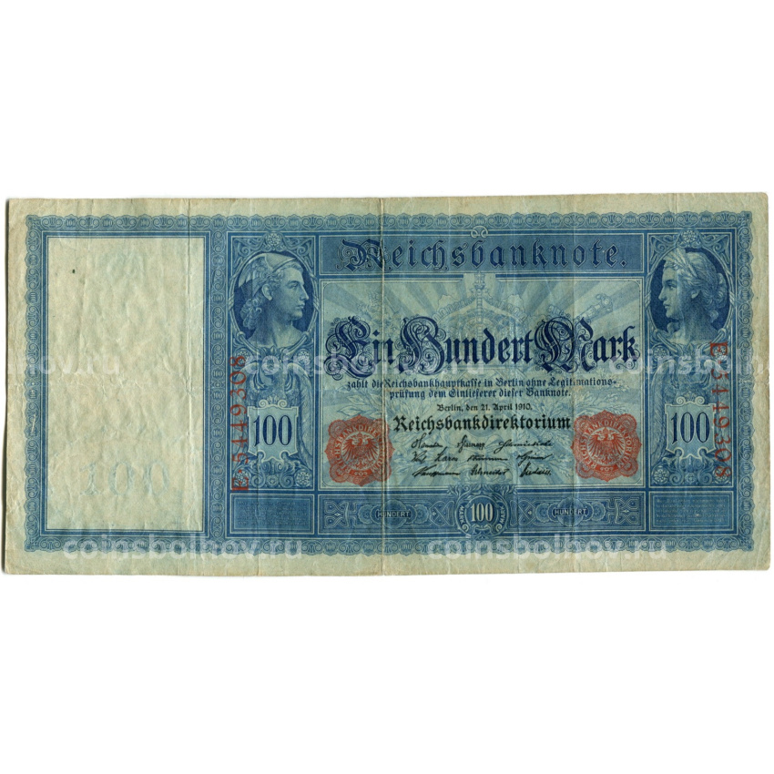 Банкнота 100 марок 1910 года Германия