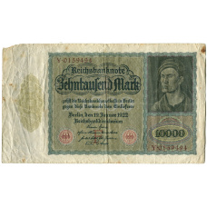 Банкнота 10000 марок 1922 года Германия