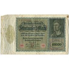 Банкнота 10000 марок 1922 года Германия