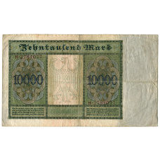 Банкнота 10000 марок 1922 года Германия (вид 2)