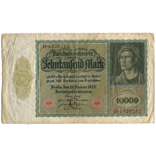 Банкнота 10000 марок 1922 года Германия (аверс)