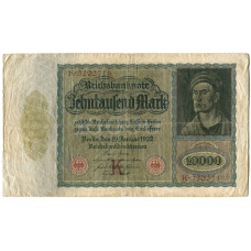 Банкнота 10000 марок 1922 года Германия (аверс)