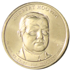 Монета 1 доллар 2014 года Р США «31-й президент США Герберт Гувер» (аверс)