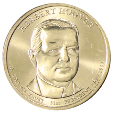 Монета 1 доллар 2014 года Р США «31-й президент США Герберт Гувер» (аверс)