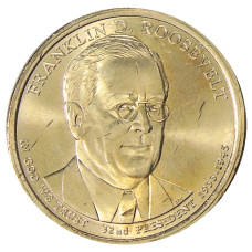 Монета 1 доллар 2014 года P США «32-й президент США Франклин Рузвельт» (аверс)