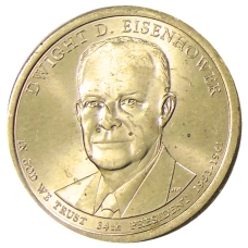 Монета 1 доллар 2015 года Р США «34-й президент США Дуайт Эйзенхауэр» (аверс)
