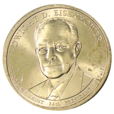 Монета 1 доллар 2015 года Р США «34-й президент США Дуайт Эйзенхауэр» (аверс)