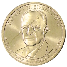 Монета 1 доллар 2015 года Р США «34-й президент США Дуайт Эйзенхауэр» (аверс)