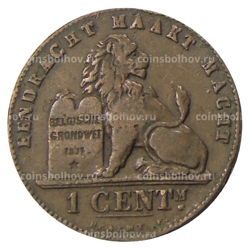Монета 1 сантим 1894 года Бельгия Надпись на голландском — 'DER BELGEN' (вид 2)