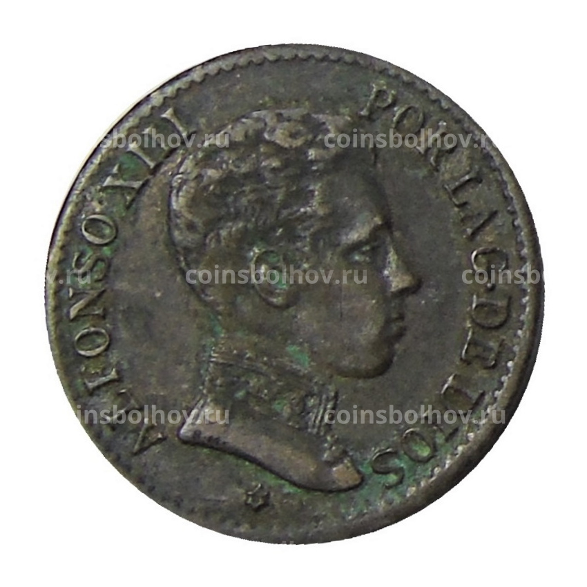 Монета 1 сентимо 1906 года Испания