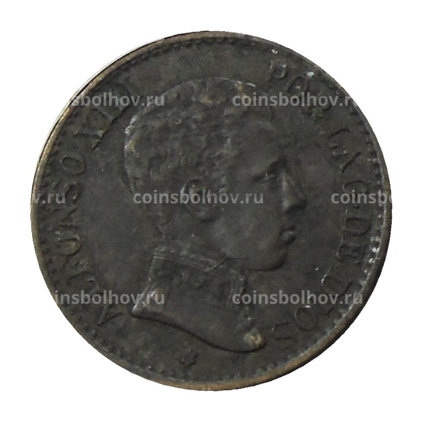 Монета 1 сентимо 1906 года Испания