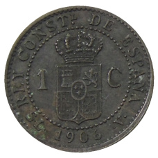 Монета 1 сентимо 1906 года Испания (реверс)