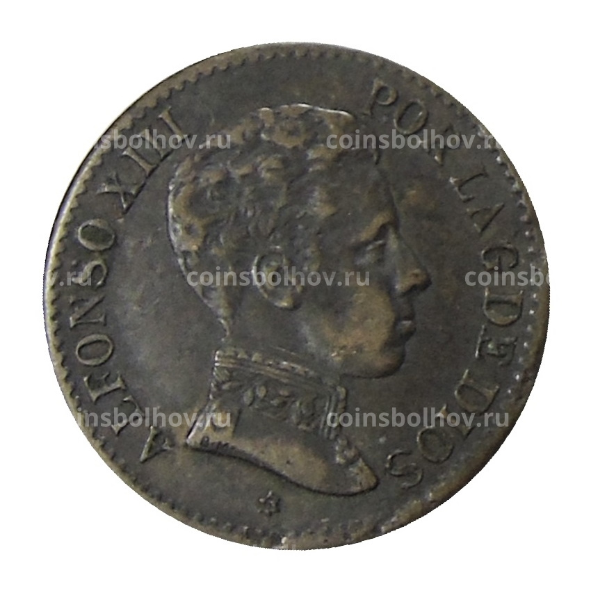 Монета 1 сентимо 1906 года Испания