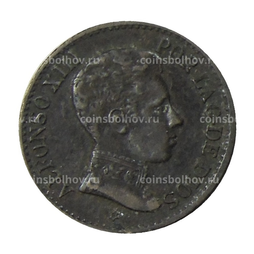 Монета 1 сентимо 1906 года Испания