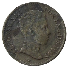 Монета 1 сентимо 1906 года Испания (аверс)