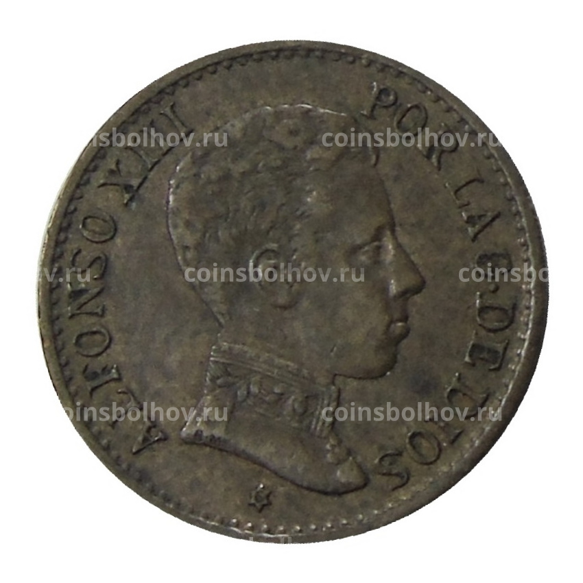 Монета 1 сентимо 1906 года Испания