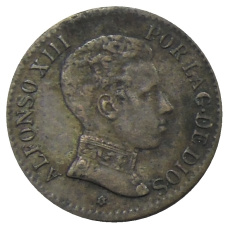 Монета 1 сентимо 1906 года Испания (аверс)