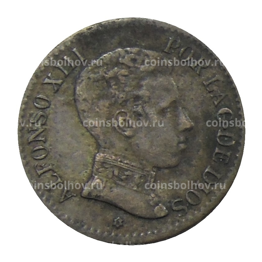 Монета 1 сентимо 1906 года Испания