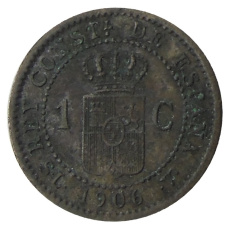 Монета 1 сентимо 1906 года Испания (реверс)