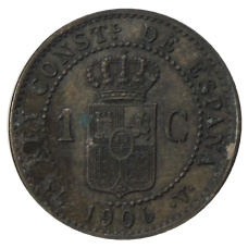 Монета 1 сентимо 1906 года Испания (реверс)