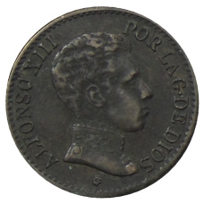 Монета 1 сентимо 1906 года Испания (аверс)