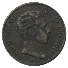 Монета 1 сентимо 1906 года Испания (аверс)