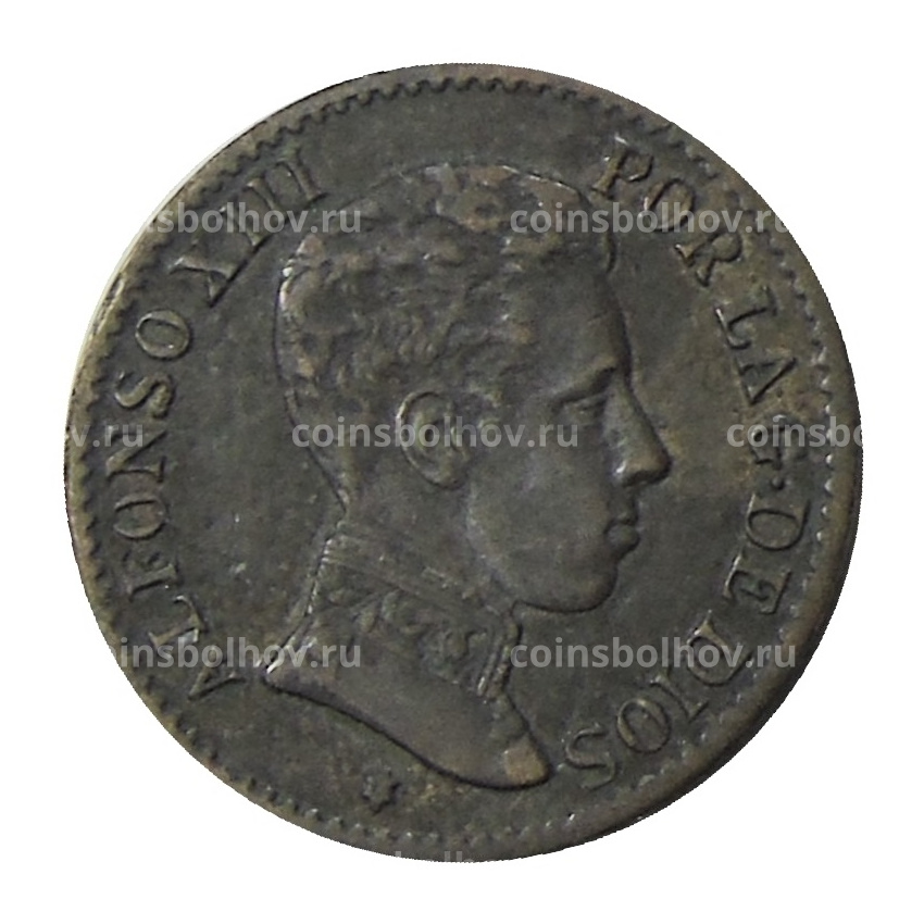 Монета 1 сентимо 1906 года Испания