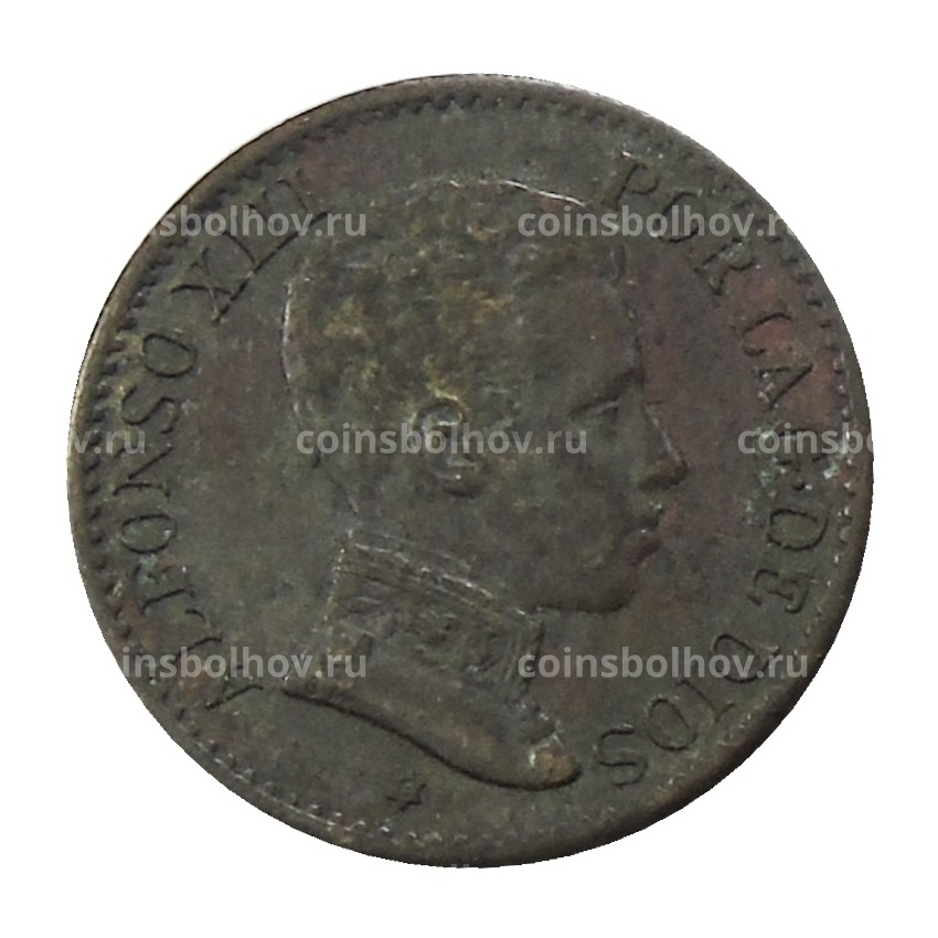 Монета 1 сентимо 1906 года Испания