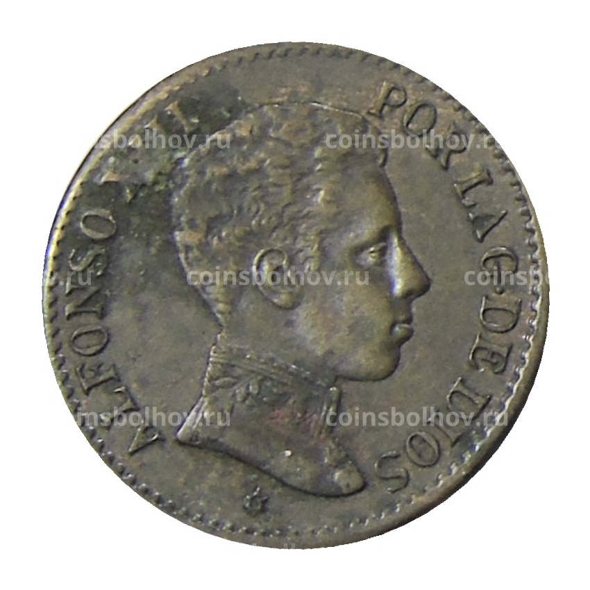 Монета 1 сентимо 1906 года Испания