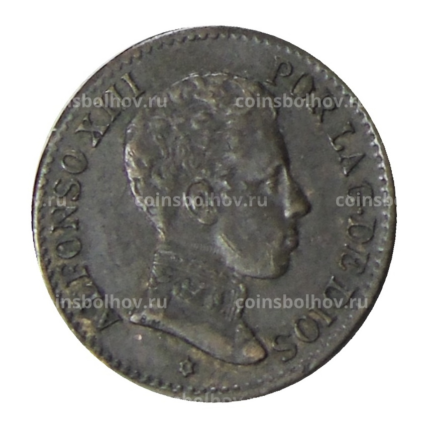 Монета 1 сентимо 1906 года Испания