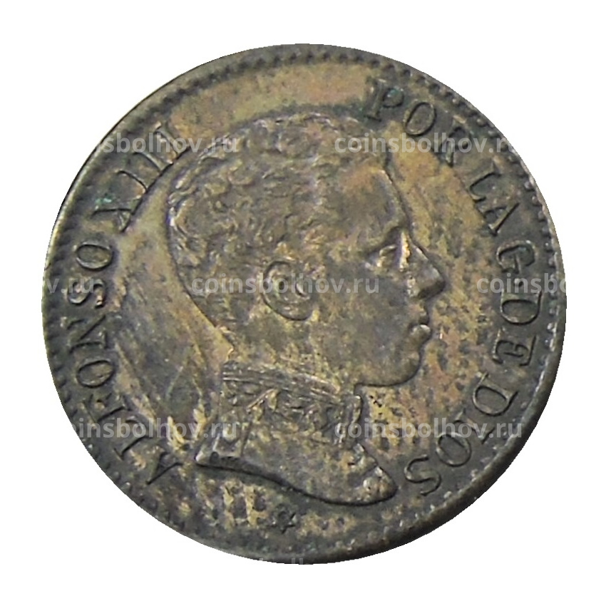 Монета 1 сентимо 1906 года Испания