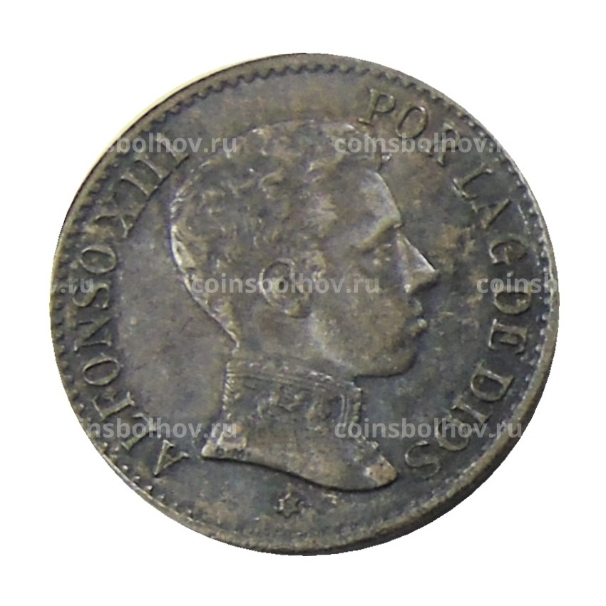 Монета 1 сентимо 1906 года Испания