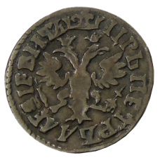 Монета Денга 1705 года (реверс)