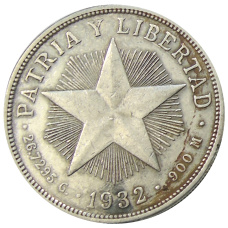 Монета 1 песо 1932 года Куба (аверс)